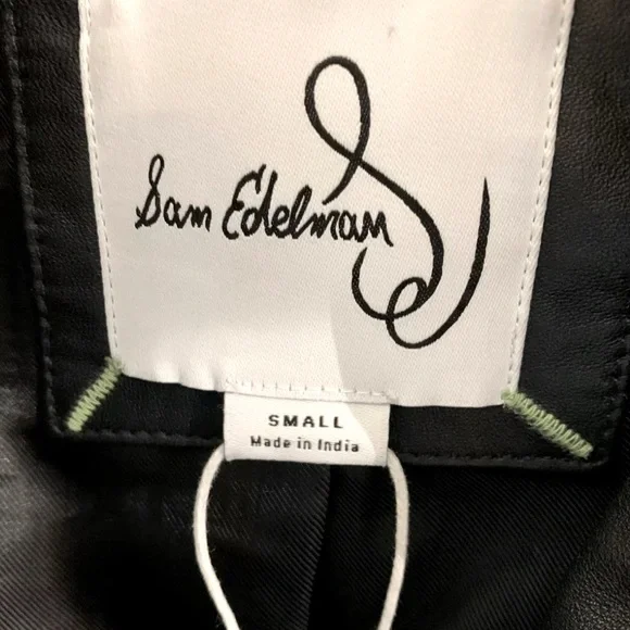 NEW [Sam Edelman] Black Long Sleeve Full Zipped Pockets Biker Womens Jacket Sz S - Picture 10 of 12